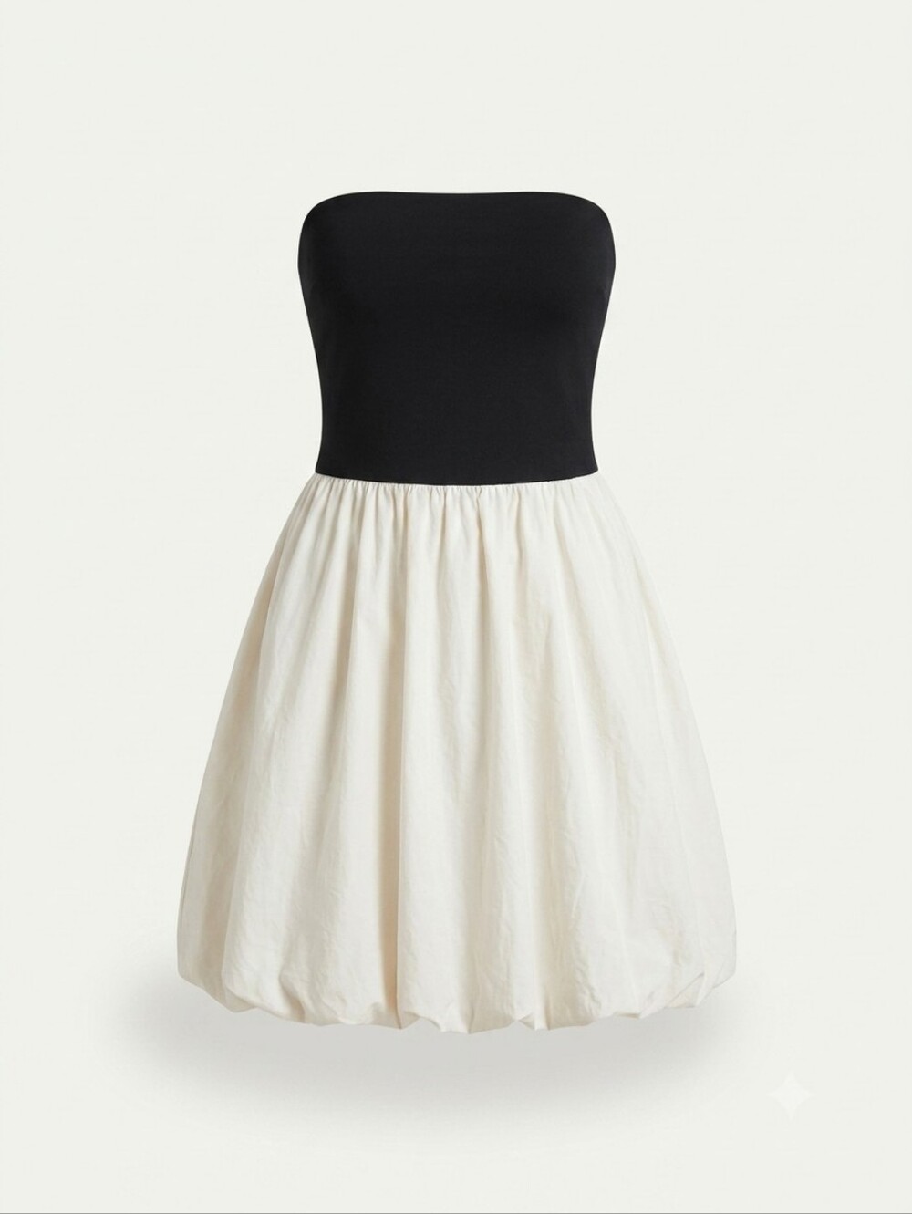 a new day Black & Cream Strapless Bubble Dress